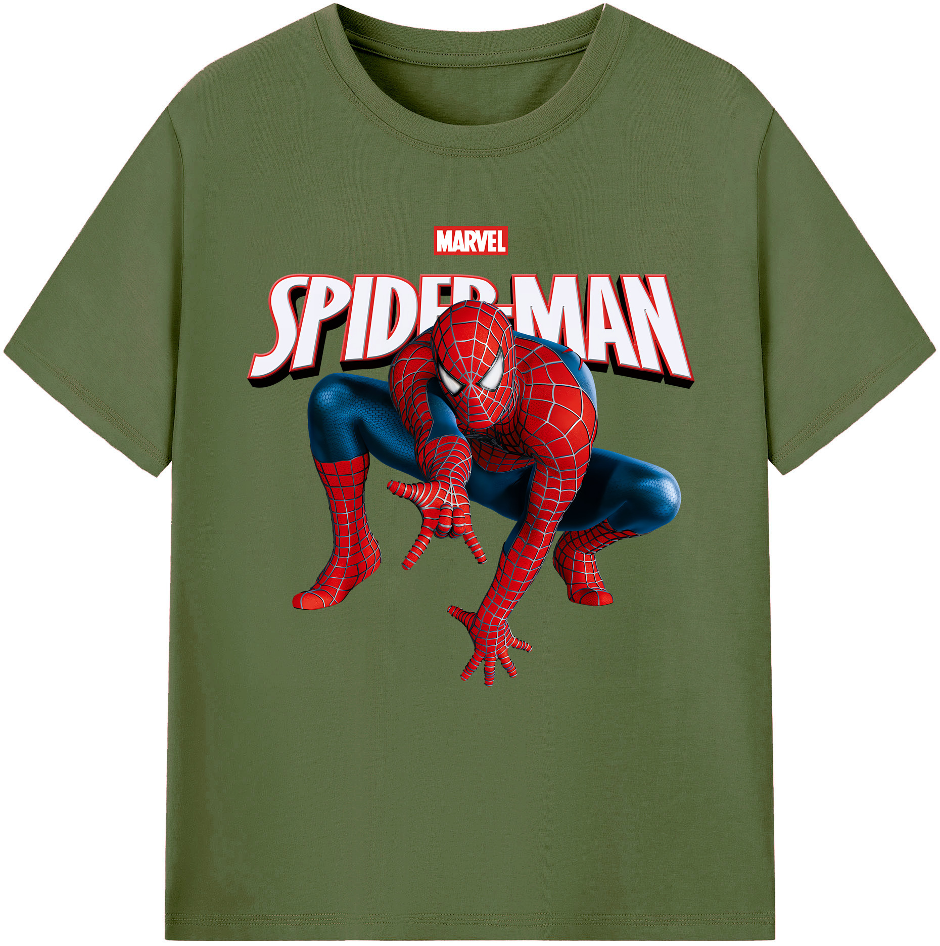 （画像用） Spider Man スパイダーマン 綿100％半袖Tシャツ（フロントプリント）